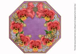 Red Pansy Purple Octagon 8in Picture Topper Sheet
