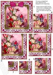 Lace Pink Sweet Peas 5in One Corner Stacker