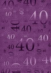 Purple Linen 40 Birthday A4 Backing Paper