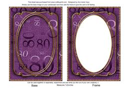 Purple 80th Birthday 7x5in Shaker Frame and Base