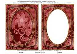 Red All Over Floral 7x5in Shaker Frame and Base
