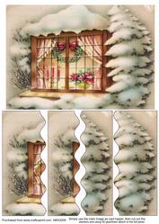 Christmas Snow Window Wavy Side Stacker