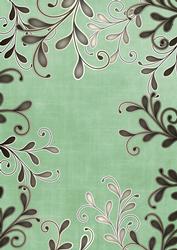 Mid Green Coloured Silver Swirls A4 Backing Paper