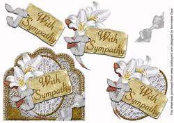 White Lily in Sympathy Scallop Lace Step by Step Decoupage