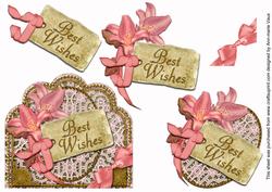 Pink Lily Best Wishes Scallop Lace Step by Step Decoupage