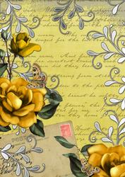 Lemon Rose Postcard A4 Backing Paper
