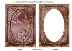 Dusky Pink Metallic All Over Rose 7x5 Shaker Frame and Base