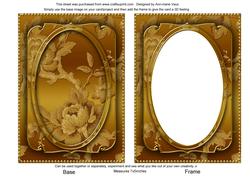 Gold Metallic All Over Rose 7x5 Shaker Frame and Base