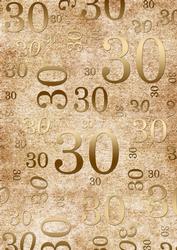 Natural Gold 30 Birthday A4 Backing Paper