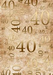 Natural Gold 40 Birthday A4 Backing Paper