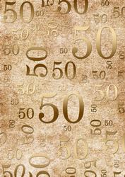Natural Gold 50 Birthday A4 Backing Paper