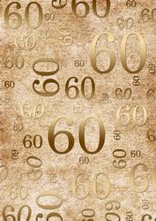 Natural Gold 60 Birthday A4 Backing Paper