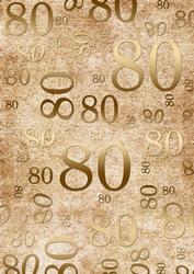 Natural Gold 80 Birthday A4 Backing Paper