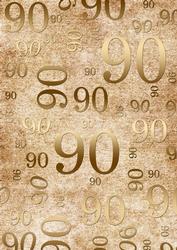 Natural Gold 90 Birthday A4 Backing Paper