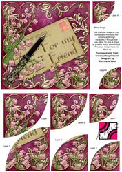 Lily of the Valley Pink for My Friend 6in Duo Corner Stacker