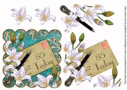 White Lily Teal Scallop Postcard 85 Today Step by Step