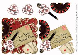 Roulette Red Your Special Day Scallop Postcard Step by Step
