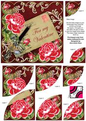 Red Roses Red for My Valentine 6in Duo Corner Stacker