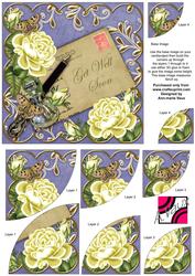 Lemon Roses Blue Get Well Soon 6in Duo Corner Stacker