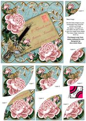 Pink Roses Teal If Friends Were - 6in Duo Corner Stacker