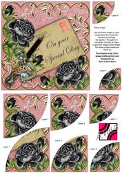 Black Roses Pink on Your Special Day 6in Duo Corner Stacker