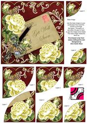 Lemon Roses Red Get Well Soon 6in Duo Corner Stacker