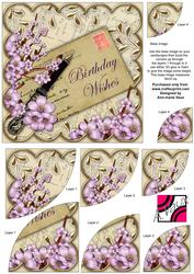 Lilac Blossom Cream Birthday Wishes 6in Duo Corner Stacker