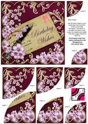 Lilac Blossom Hpink Birthday Wishes 6in Duo Corner Stacker