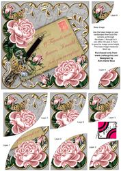 Pink Roses Silver If Friends Were - 6in Duo Corner Stacker