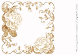 Cream Roses Scallop 8in Decoupage Card Insert Panel