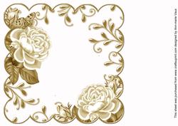 Coffee Roses Scallop 8in Decoupage Card Insert Panel
