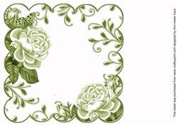 Olive Roses Scallop 8in Decoupage Card Insert Panel
