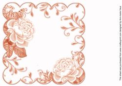 Peach Roses Scallop 8in Decoupage Card Insert Panel