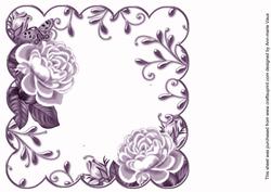 Purple Roses Scallop 8in Decoupage Card Insert Panel
