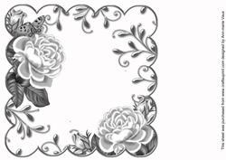Silver Roses Scallop 8in Decoupage Card Insert Panel