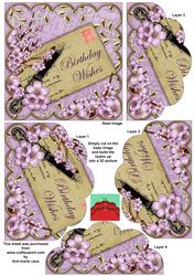 Lilac Blossom Birthday Wishes 5in Scallop Bottom Stacker