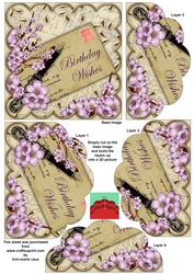 Lilac Blossom Cream Birthday 5in Scallop Bottom Stacker