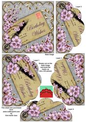Lilac Blossom Silver Birthday 5in Scallop Bottom Stacker