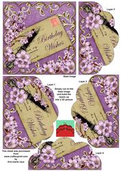 Lilac Blossom Violet Birthday 5in Scallop Bottom Stacker