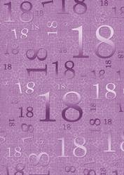 Lilac Metallic 18 Birthday A4 Backing Paper