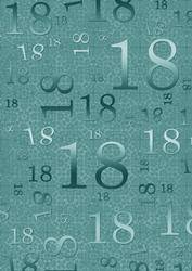 Dusky Teal Metallic 18 Birthday A4 Backing Paper