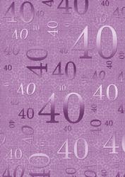 Lilac Metallic 40 Birthday A4 Backing Paper