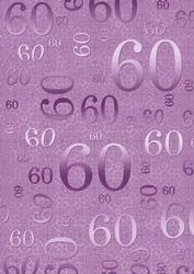 Lilac Metallic 60 Birthday A4 Backing Paper