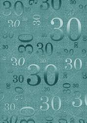 Dusky Teal Metallic 30 Birthday A4 Backing Paper