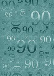 Dusky Teal Metallic 90 Birthday A4 Backing Paper