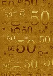 Gold Metallic 50 Birthday A4 Backing Paper