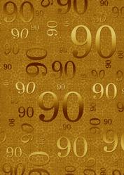 Gold Metallic 90 Birthday A4 Backing Paper