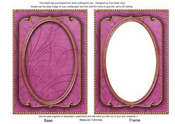 Cerise Calligraphy Fleur 7x5in Shaker Base and Frame