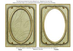Olive Calligraphy Fleur 7x5in Shaker Base and Frame