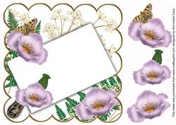 Lilac Poppy Frame Ink Saver 8in Decoupage Topper